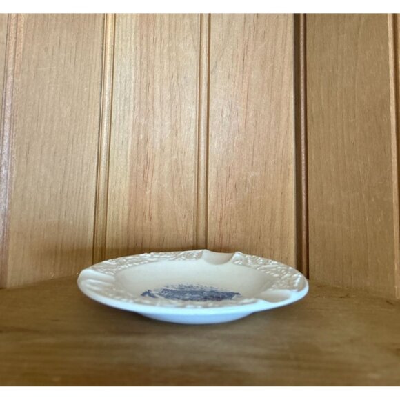 Old Sturbridge Village Grist Mill Burleigh England Vintage Small Plate Blue Whit - Picture 3 of 4